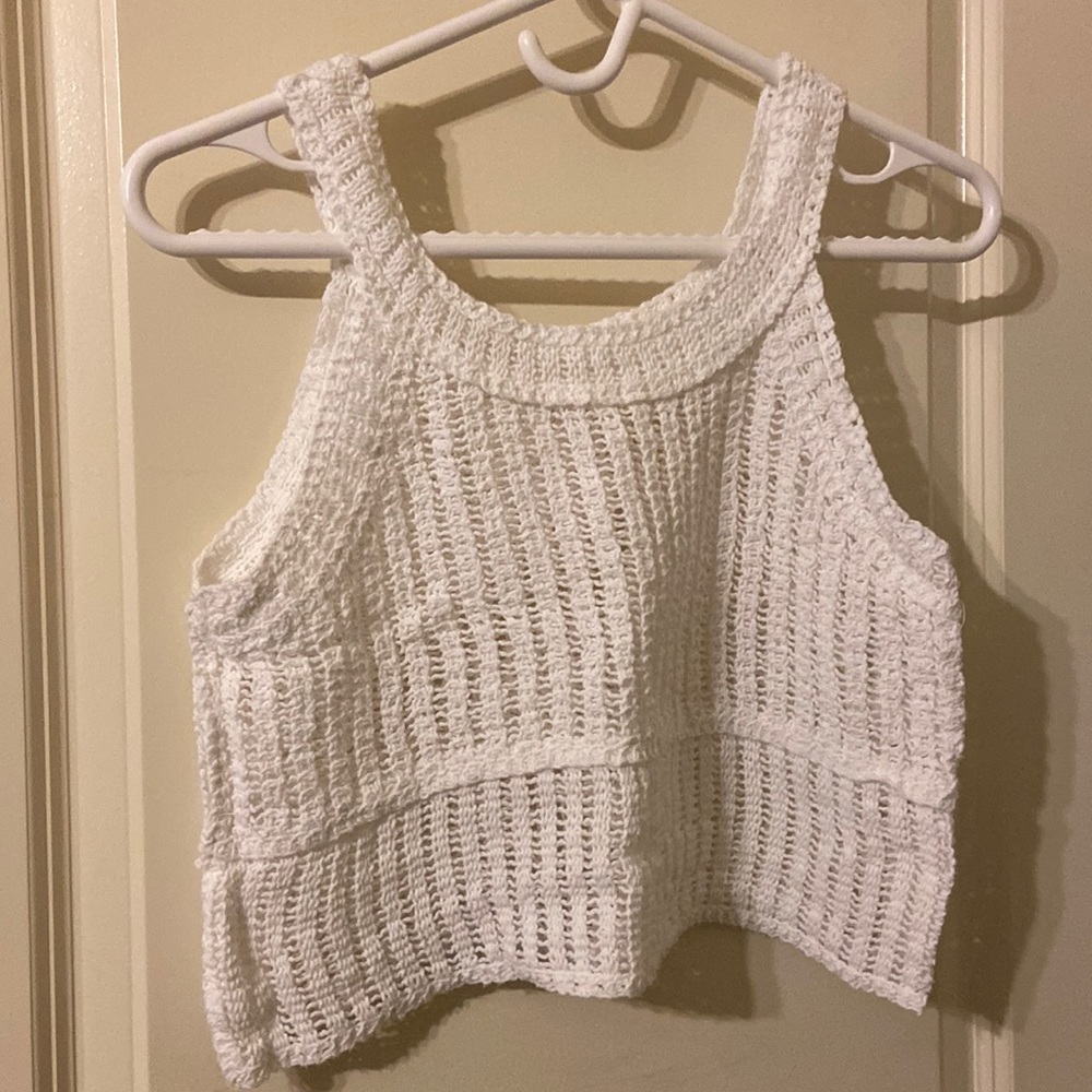 White Crochet Crop Top
